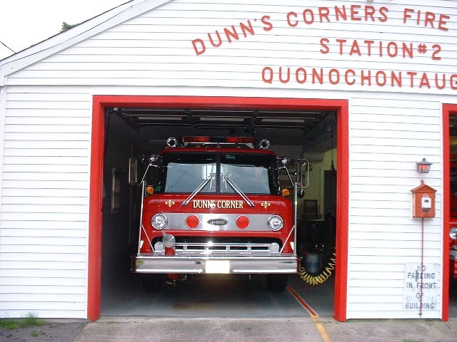 Engine 4 at the old Station 2.  This building was demolished in March of 2005 to make way for the new Station 2.  As you can see, it was a bit tight for the apparatus.